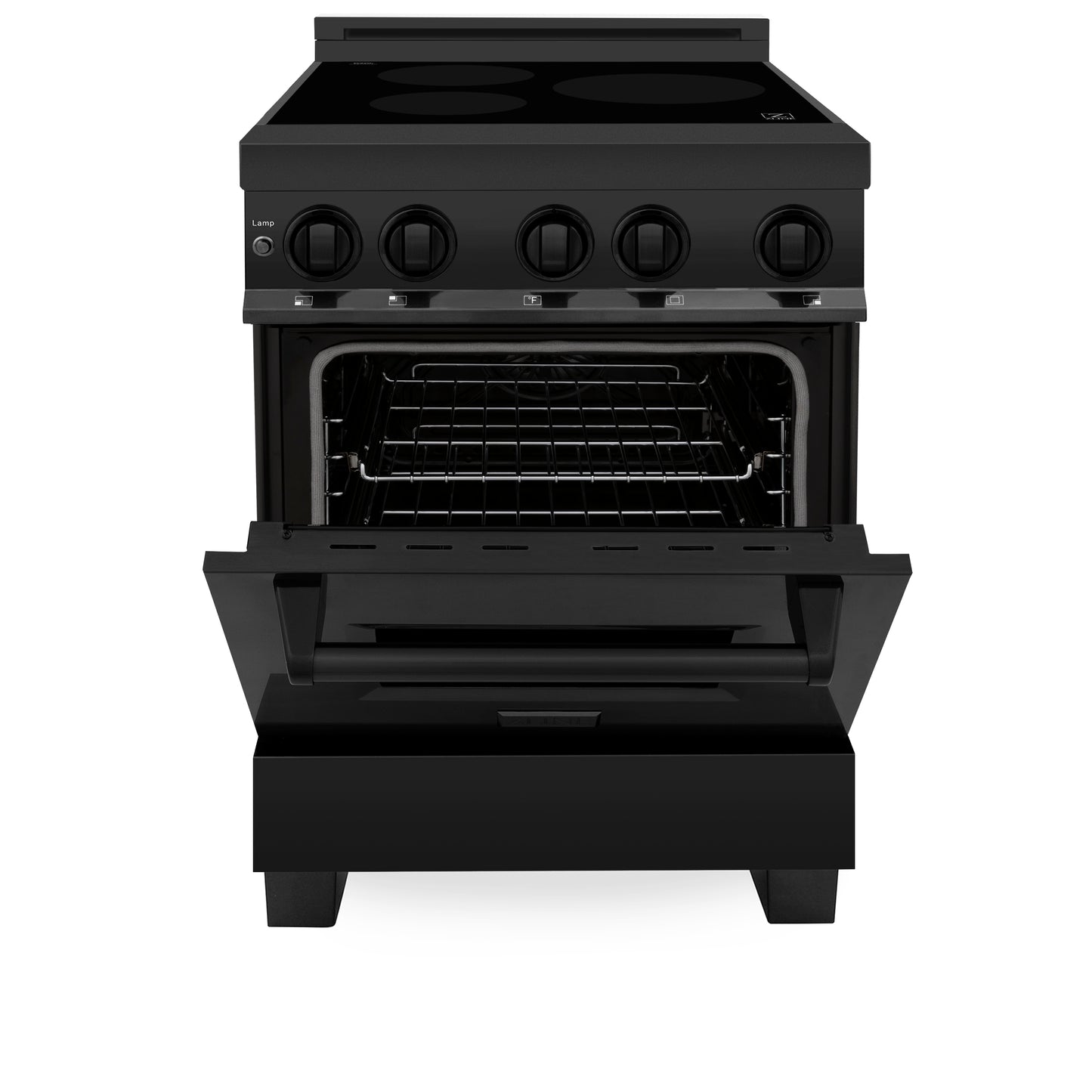 ZLINE 24" 2.8 cu. ft. Induction Range with a 3 Element Stove and Electric Oven in Black Stainless Steel (RAIND-BS-24)