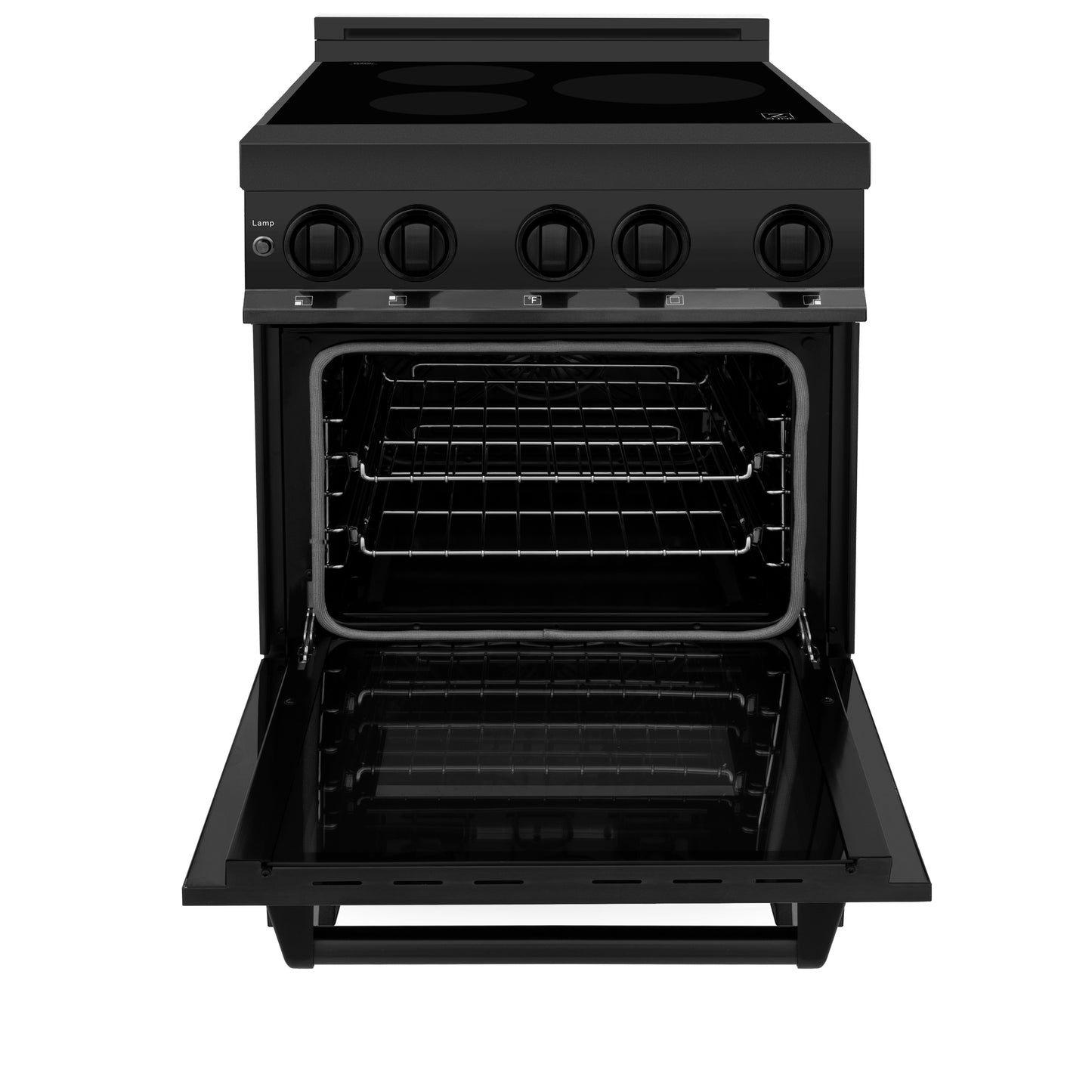 ZLINE 24" 2.8 cu. ft. Induction Range with a 3 Element Stove and Electric Oven in Black Stainless Steel (RAIND-BS-24)