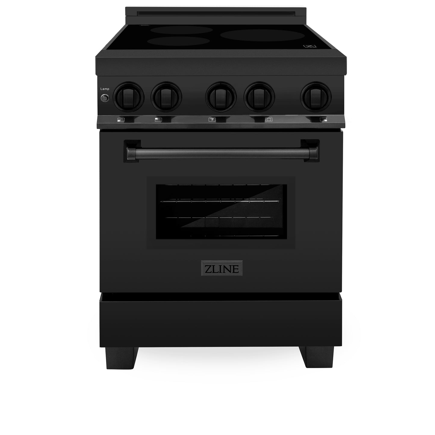 ZLINE 24" 2.8 cu. ft. Induction Range with a 3 Element Stove and Electric Oven in Black Stainless Steel (RAIND-BS-24)