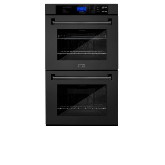 ZLINE 30" Professional Double Wall Oven with Self Clean and True Convection in Black Stainless Steel (AWD-30-BS)