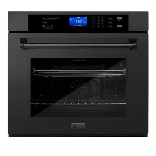 ZLINE 30" Professional Single Wall Oven with Self Clean and True Convection in Black Stainless Steel (AWS-30-BS)