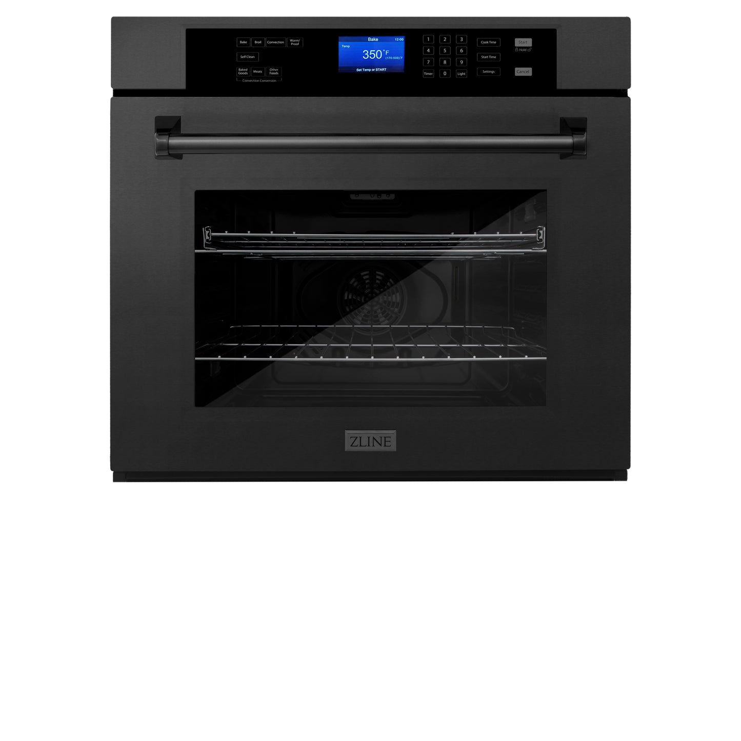 ZLINE 30" Professional Single Wall Oven with Self Clean and True Convection in Black Stainless Steel (AWS-30-BS)