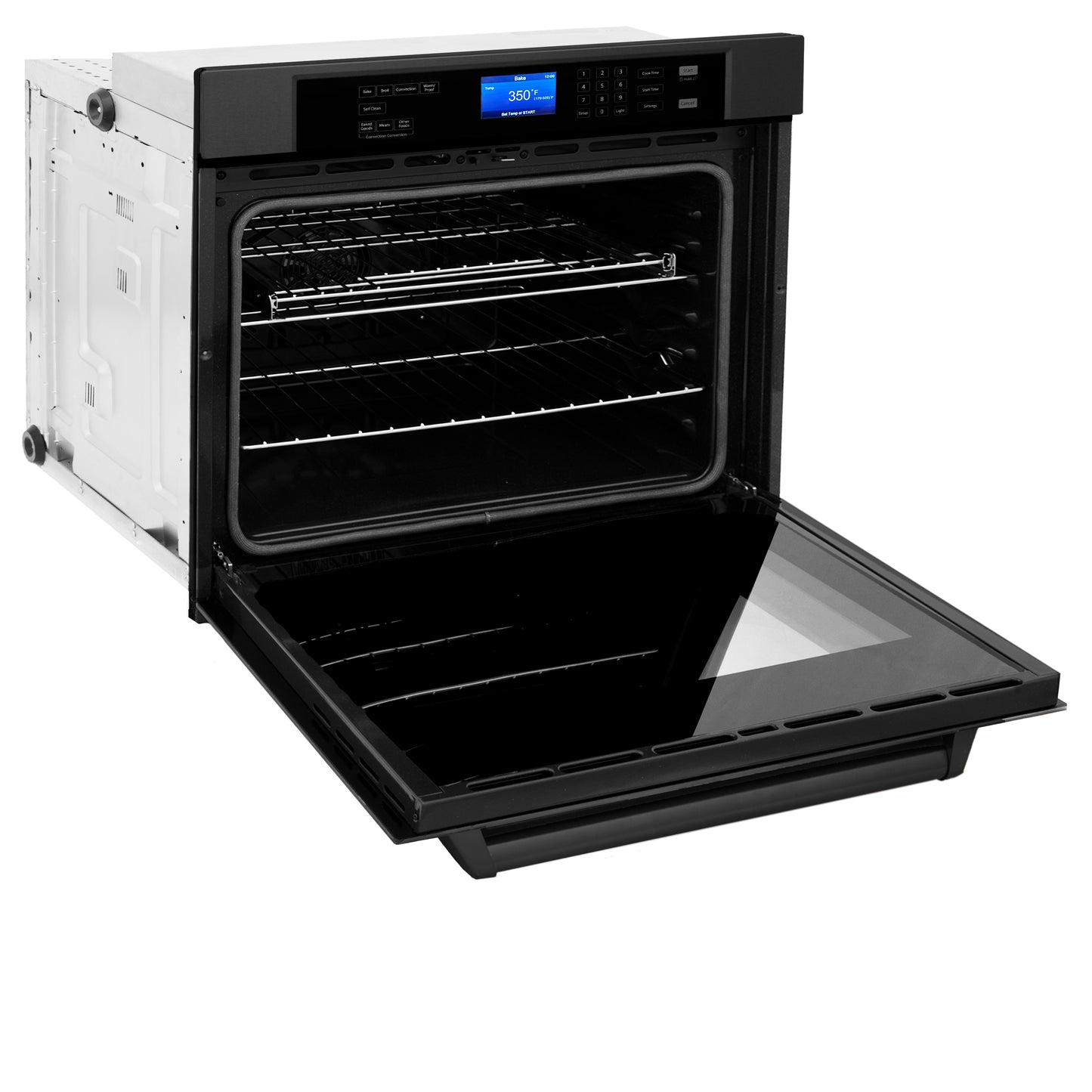 ZLINE 30" Professional Single Wall Oven with Self Clean and True Convection in Black Stainless Steel (AWS-30-BS)