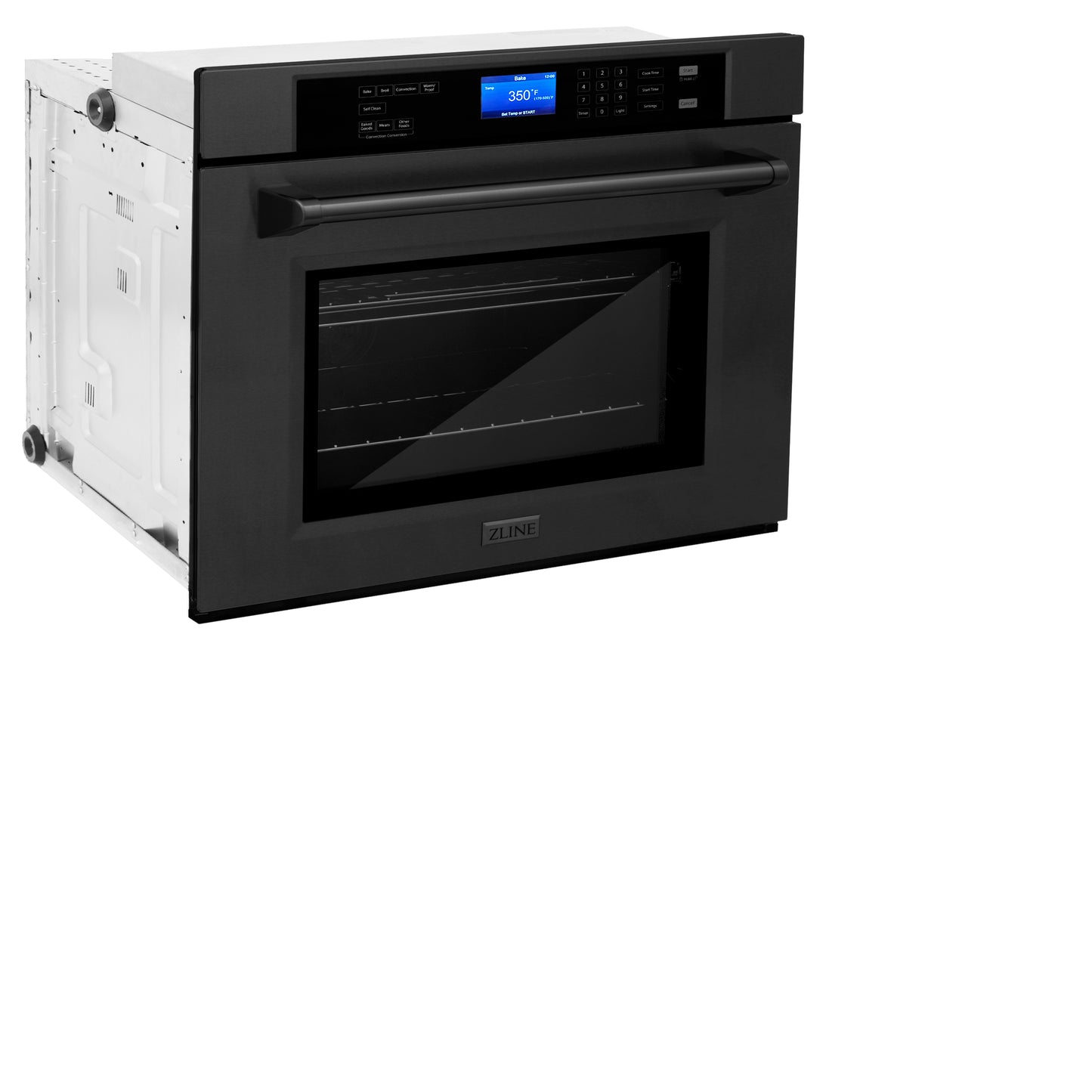 ZLINE 30" Professional Single Wall Oven with Self Clean and True Convection in Black Stainless Steel (AWS-30-BS)