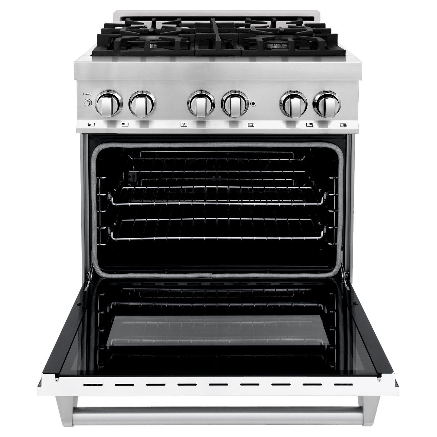 ZLINE 30" 4.0 cu. ft. Dual Fuel Range with Gas Stove and Electric Oven in Stainless Steel and White Matte Door (RA-WM-30)